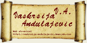 Vaskrsija Andulajević vizit kartica